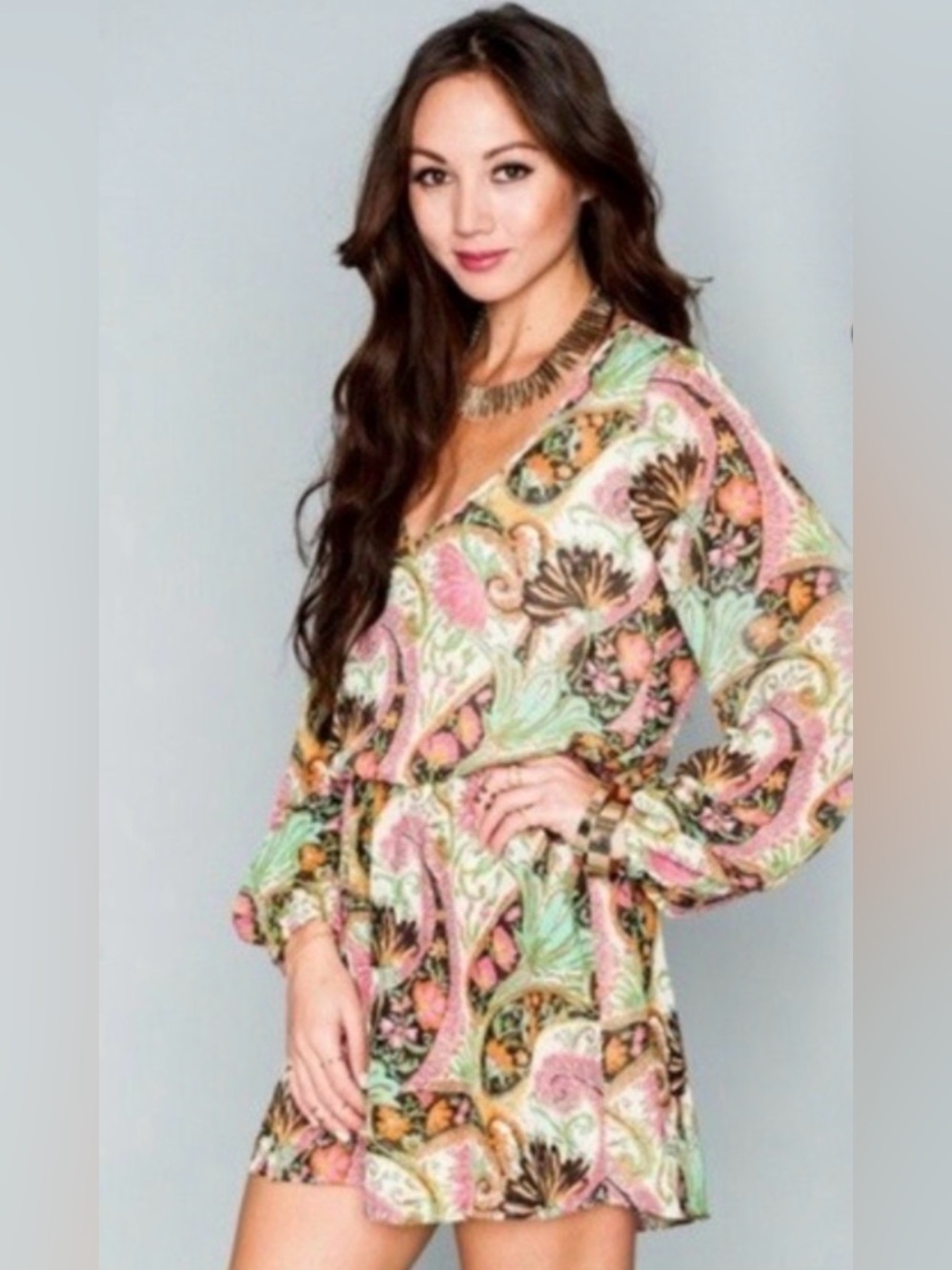 Show me your mumu Rainey Palace Paisley Pink floral dress size M coastal cowgirl